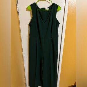 Calvin Klein green jumpsuit with pockets